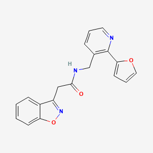 molecular formula C19H15N3O3 B2388171 2-(benzo[d]isoxazol-3-yl)-N-((2-(furan-2-yl)pyridin-3-yl)methyl)acetamide CAS No. 2034549-52-3
