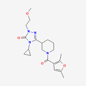 molecular formula C20H28N4O4 B2388173 4-cyclopropyl-3-(1-(2,5-dimethylfuran-3-carbonyl)piperidin-3-yl)-1-(2-methoxyethyl)-1H-1,2,4-triazol-5(4H)-one CAS No. 2194844-79-4