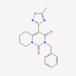 molecular formula C18H18N4O3 B2388176 2-benzyl-4-(5-methyl-1,2,4-oxadiazol-3-yl)-5,6,7,8-tetrahydro-1H-pyrido[1,2-c]pyrimidine-1,3(2H)-dione CAS No. 1775346-02-5
