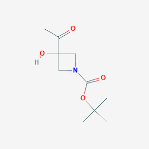 molecular formula C10H17NO4 B2388186 tert-Butyl 3-acetyl-3-hydroxyazetidine-1-carboxylate CAS No. 2168686-62-0
