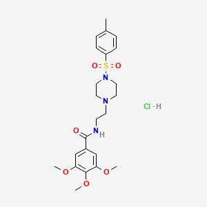 molecular formula C23H32ClN3O6S B2388188 3,4,5-三甲氧基-N-(2-(4-甲苯磺酰哌嗪-1-基)乙基)苯甲酰胺盐酸盐 CAS No. 60779-42-2