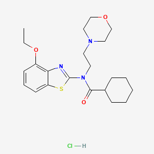 molecular formula C22H32ClN3O3S B2388189 N-(4-ethoxybenzo[d]thiazol-2-yl)-N-(2-morpholinoethyl)cyclohexanecarboxamide hydrochloride CAS No. 1216408-27-3