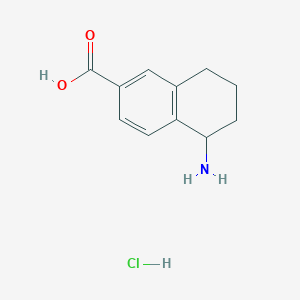 molecular formula C11H14ClNO2 B2388200 5-Amino-5,6,7,8-tetrahydronaphthalene-2-carboxylic acid;hydrochloride CAS No. 2243516-52-9