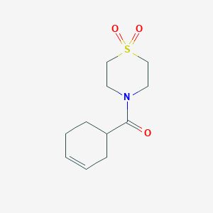 molecular formula C11H17NO3S B2388203 Cyclohex-3-en-1-yl(1,1-dioxidothiomorpholino)methanone CAS No. 2034604-67-4