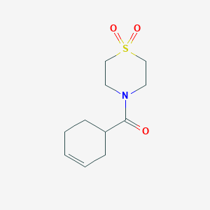 molecular formula C11H17NO3S B2388203 环己-3-烯-1-基(1,1-二氧化硫代吗啉)甲酮 CAS No. 2034604-67-4