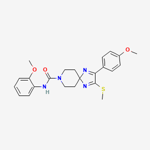 molecular formula C23H26N4O3S B2388206 N-(2-methoxyphenyl)-2-(4-methoxyphenyl)-3-(methylthio)-1,4,8-triazaspiro[4.5]deca-1,3-diene-8-carboxamide CAS No. 894882-86-1