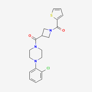 molecular formula C19H20ClN3O2S B2388217 (4-(2-Chlorophenyl)piperazin-1-yl)(1-(thiophene-2-carbonyl)azetidin-3-yl)methanone CAS No. 1286725-26-5