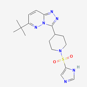 molecular formula C17H23N7O2S B2388220 4-{6-tert-Butyl-[1,2,4]triazolo[4,3-b]pyridazin-3-yl}-1-(1H-imidazol-4-sulfonyl)piperidin CAS No. 2199235-44-2