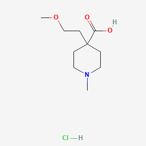 molecular formula C10H20ClNO3 B2388222 4-(2-Methoxyethyl)-1-methylpiperidine-4-carboxylic acid;hydrochloride CAS No. 2202413-45-2