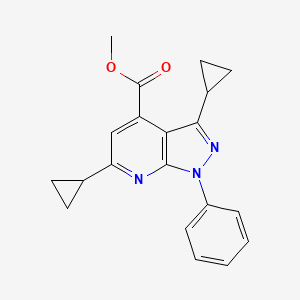molecular formula C20H19N3O2 B2388242 methyl 3,6-dicyclopropyl-1-phenyl-1H-pyrazolo[3,4-b]pyridine-4-carboxylate CAS No. 938022-02-7
