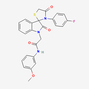 molecular formula C25H20FN3O4S B2388246 2-[3'-(4-fluorophenyl)-2,4'-dioxo-1,2-dihydrospiro[indole-3,2'-[1,3]thiazolidine]-1-yl]-N-(3-methoxyphenyl)acetamide CAS No. 894565-59-4