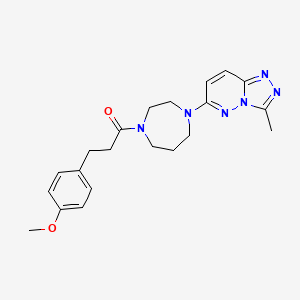 molecular formula C21H26N6O2 B2388248 3-(4-Methoxyphenyl)-1-[4-(3-methyl-[1,2,4]triazolo[4,3-b]pyridazin-6-yl)-1,4-diazepan-1-yl]propan-1-one CAS No. 2309556-95-2