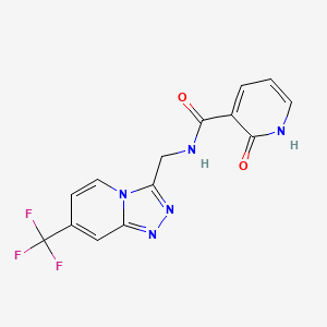 molecular formula C14H10F3N5O2 B2388256 2-oxo-N-((7-(trifluoromethyl)-[1,2,4]triazolo[4,3-a]pyridin-3-yl)methyl)-1,2-dihydropyridine-3-carboxamide CAS No. 2034418-51-2