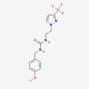 molecular formula C15H17F3N4O2 B2388262 1-(4-methoxybenzyl)-3-(2-(3-(trifluoromethyl)-1H-pyrazol-1-yl)ethyl)urea CAS No. 1448065-72-2