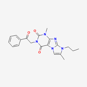 molecular formula C20H21N5O3 B2388264 4,7-Dimethyl-2-phenacyl-6-propylpurino[7,8-a]imidazole-1,3-dione CAS No. 878718-43-5