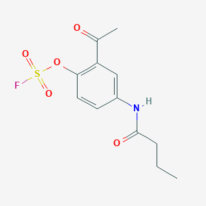 2-Acetyl-4-(butanoylamino)-1-fluorosulfonyloxybenzene