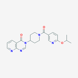 molecular formula C21H23N5O3 B2388271 3-(1-(6-isopropoxynicotinoyl)piperidin-4-yl)pyrido[2,3-d]pyrimidin-4(3H)-one CAS No. 2034224-95-6