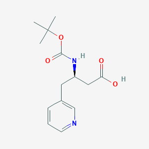 molecular formula C14H20N2O4 B2388273 Boc-(R)-3-amino-4-(3-pyridyl)-butyric acid CAS No. 269396-65-8