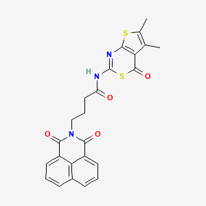 molecular formula C24H19N3O4S2 B2388275 N-(5,6-dimethyl-4-oxo-4H-thieno[2,3-d][1,3]thiazin-2-yl)-4-(1,3-dioxo-1H-benzo[de]isoquinolin-2(3H)-yl)butanamide CAS No. 1260632-09-4