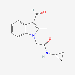 molecular formula C15H16N2O2 B2388276 N-Cyclopropyl-2-(3-formyl-2-methyl-indol-1-yl)-acetamide CAS No. 499111-62-5
