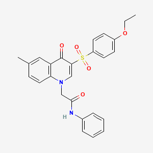 molecular formula C26H24N2O5S B2388281 2-(3-((4-ethoxyphenyl)sulfonyl)-6-methyl-4-oxoquinolin-1(4H)-yl)-N-phenylacetamide CAS No. 895645-76-8