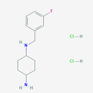 molecular formula C13H21Cl2FN2 B2388282 (1R*,4R*)-N1-(3-Fluorobenzyl)cyclohexane-1,4-diamine dihydrochloride CAS No. 1286275-63-5