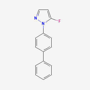 molecular formula C15H11FN2 B2388290 5-Fluoro-1-(4-phenylphenyl)pyrazole CAS No. 2172259-10-6