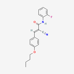 molecular formula C20H19FN2O2 B2388292 (E)-3-(4-butoxyphenyl)-2-cyano-N-(2-fluorophenyl)prop-2-enamide CAS No. 351192-15-9