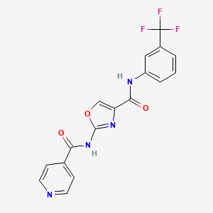 molecular formula C17H11F3N4O3 B2388298 2-(isonicotinamido)-N-(3-(trifluoromethyl)phenyl)oxazole-4-carboxamide CAS No. 1797957-22-2