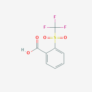 molecular formula C8H5F3O4S B2388304 2-(Trifluoromethylsulfonyl)benzoic acid CAS No. 79676-59-8