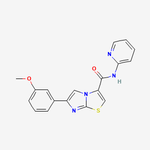 molecular formula C18H14N4O2S B2388306 6-(3-methoxyphenyl)-N-(pyridin-2-yl)imidazo[2,1-b]thiazole-3-carboxamide CAS No. 1021260-28-5