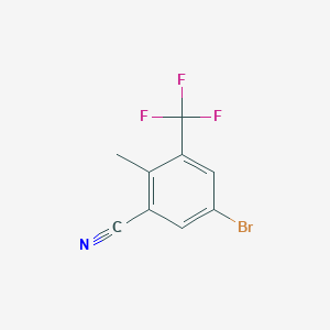 molecular formula C9H5BrF3N B2388308 5-Bromo-2-methyl-3-(trifluoromethyl)benzonitrile CAS No. 2387259-19-8