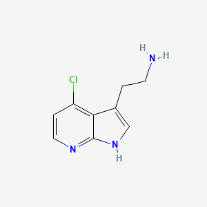 molecular formula C9H10ClN3 B2388309 2-{4-Chlor-1H-pyrrolo[2,3-b]pyridin-3-yl}ethan-1-amin CAS No. 1550561-43-7