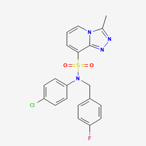 molecular formula C20H16ClFN4O2S B2388310 N-(4-chlorophenyl)-N-(4-fluorobenzyl)-3-methyl[1,2,4]triazolo[4,3-a]pyridine-8-sulfonamide CAS No. 1251547-54-2