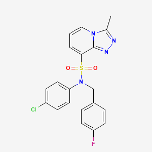 molecular formula C20H16ClFN4O2S B2388310 N-(4-氯苯基)-N-(4-氟苄基)-3-甲基[1,2,4]三唑并[4,3-a]吡啶-8-磺酰胺 CAS No. 1251547-54-2