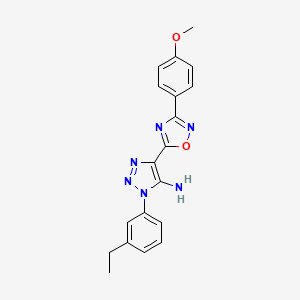 molecular formula C19H18N6O2 B2388313 3-(3-Ethylphenyl)-5-[3-(4-methoxyphenyl)-1,2,4-oxadiazol-5-yl]triazol-4-amine CAS No. 892747-61-4