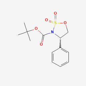 molecular formula C13H17NO5S B2388314 (S)-tert-Butyl 4-phenyl-1,2,3-oxathiazolidine-3-carboxylate 2,2-dioxide CAS No. 479687-23-5