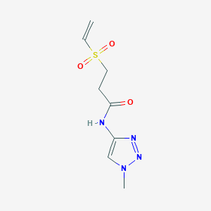 molecular formula C8H12N4O3S B2388318 3-Ethenylsulfonyl-N-(1-methyltriazol-4-yl)propanamide CAS No. 2224361-17-3
