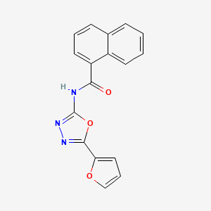molecular formula C17H11N3O3 B2388324 N-[5-(furan-2-yl)-1,3,4-oxadiazol-2-yl]naphthalene-1-carboxamide CAS No. 851095-45-9