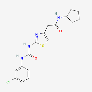 molecular formula C17H19ClN4O2S B2388328 2-(2-(3-(3-chlorophenyl)ureido)thiazol-4-yl)-N-cyclopentylacetamide CAS No. 897621-16-8