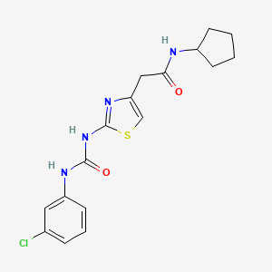 molecular formula C17H19ClN4O2S B2388328 4-(2-(3-(3-氯苯基)脲基)噻唑-4-基)-N-环戊基乙酰胺 CAS No. 897621-16-8