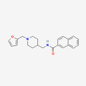 molecular formula C22H24N2O2 B2388330 N-((1-(furan-2-ylmethyl)piperidin-4-yl)methyl)-2-naphthamide CAS No. 954021-80-8