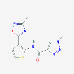 molecular formula C11H10N6O2S B2388331 1-甲基-N-(3-(3-甲基-1,2,4-恶二唑-5-基)噻吩-2-基)-1H-1,2,3-三唑-4-甲酰胺 CAS No. 2034244-01-2