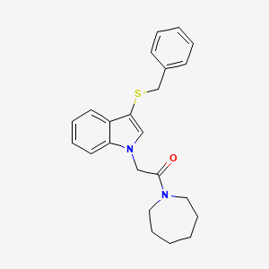 molecular formula C23H26N2OS B2388338 1-(2-azepan-1-yl-2-oxoethyl)-3-(benzylthio)-1H-indole CAS No. 878054-60-5