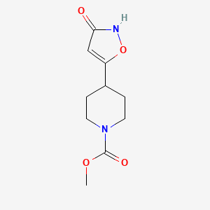 molecular formula C10H14N2O4 B2388342 Methyl 4-(3-hydroxyisoxazol-5-yl)piperidine-1-carboxylate CAS No. 439944-71-5