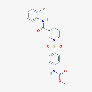 molecular formula C20H22BrN3O5S B2388343 Carbamate de méthyl (4-((3-((2-bromophényl)carbamoyl)pipéridin-1-yl)sulfonyl)phényl) CAS No. 326025-10-9