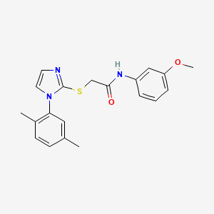 molecular formula C20H21N3O2S B2388346 2-[1-(2,5-dimethylphenyl)imidazol-2-yl]sulfanyl-N-(3-methoxyphenyl)acetamide CAS No. 869345-12-0