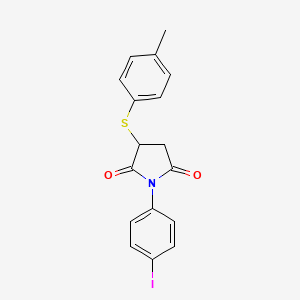 molecular formula C17H14INO2S B2388349 1-(4-iodophenyl)-3-[(4-methylphenyl)sulfanyl]dihydro-1H-pyrrole-2,5-dione CAS No. 306732-15-0