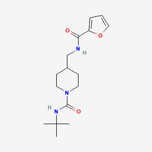 molecular formula C16H25N3O3 B2388350 N-(叔丁基)-4-((呋喃-2-甲酰胺)甲基)哌啶-1-甲酰胺 CAS No. 1235000-42-6
