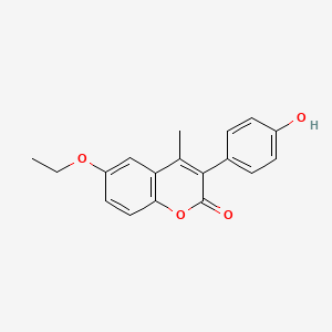 molecular formula C18H16O4 B2388359 6-Ethoxy-3-(4-hydroxyphenyl)-4-methylchromen-2-one CAS No. 331821-45-5